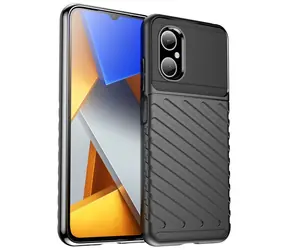 Hurtel Thunder Hülle für POCO M4 5G, schwarz / Handyhülle / Strapazierfähiges Silikon