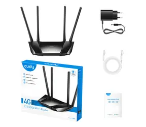 Cudy LT400 schwarz / Router / 4G LTE Cat4 / 1x WAN + 3x LAN RJ45 / 2,4 GHz 300 Mbit/s