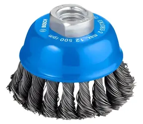 BOSCH PRO Metallbürste Schwer / Drahtbürste / Durchmesser 75 mm / Drahtstärke 0,5 mm / M14