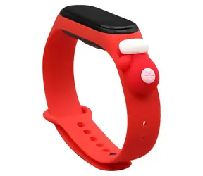 Hurtel Weihnachtsarmband mit Handschuh für XIAOMI Mi Band 5/6, rot / Armband / Silikon / Weihnachtsmotiv