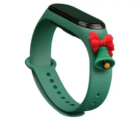 Hurtel Armband Weihnachten dunkelgrün / Armband / XIAOMI Mi Band 3/4 / mit Glocke