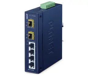 Planet IFGS-620TF / Industrie-Switch / L2 / 4X 10/100 RJ-45 / 2x 1Gb SFP / -40 bis 75°C / 9-48VDC / IP30 / lüfterlos