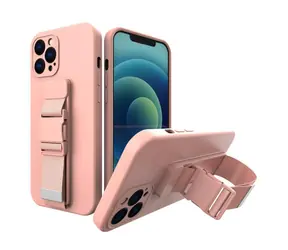 Hurtel Rope Case für Samsung Galaxy A23, pink / Hülle mit Tragegurt / Silikon