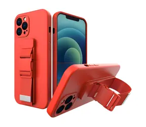 Hurtel Rope Case rot / Schutzhülle für Xiaomi Poco M4 Pro 5G / Silikon mit Tragegurt