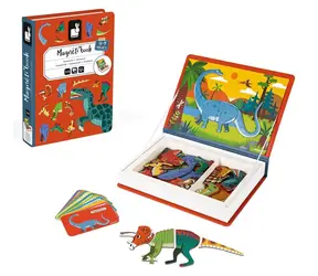 JANOD Magnetbuch Dinosaurier / 40 Teile / 10 Karten / ab 3 Jahren