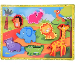 JOKOMISIADA Holzpuzzle Safari / Puzzle / 7 Teile / 30 x 22,5 cm