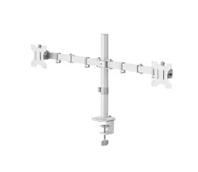 HAMA Tischhalterung für 2 Monitore 35" weiß / Tischhalterung / 2 Arme / VESA 75x75-100x100 / Tragkraft 12 kg