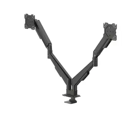 HAMA Tischhalterung für 2 Monitore, schwarz / Monitorhalterung / Gasfeder / VESA 75x75/100x100 / 17-35"