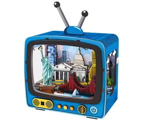 2KIDS TOYS 3D-Holzpuzzle Retro-Fernseher New York / 78 Teile / ab 12 Jahren / LED-Beleuchtung
