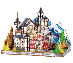 2KIDS TOYS 3D-Holzpuzzle Schloss Neuschwanstein / Miniaturszene / über 200 Teile / ab 14 Jahren