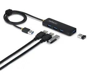 StarTech USB-Hub mit 4 Anschlüssen, schwarz / USB-Hub / 4X USB-A / 5 Gbit/s / Stromversorgung über den Bus