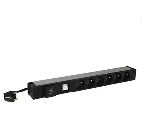 Legrand PDU 6x 230V mit Überspannungsschutz / Verteilerfeld / 1 HE / 16 A / 3700 W / Kabellänge 3 m