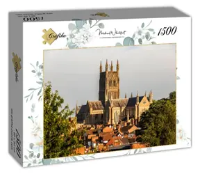 Grafikpuzzle: Kathedrale von Worcester - Ansicht vom Royal Fort Park / 1500 Teile
