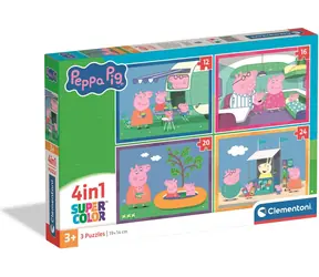 Clementoni Puzzle Peppa Pig für unterwegs 4-in-1 / 12+16+20+24 Teile / ab 3 Jahren