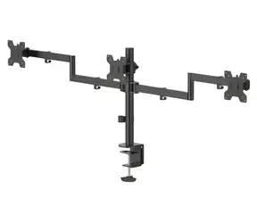 HAMA Tischhalterung für 3 Monitore, schwarz / Monitorhalterung / bis zu 27 Zoll / Tragkraft 7 kg / VESA 75-100 mm / 2 Arme