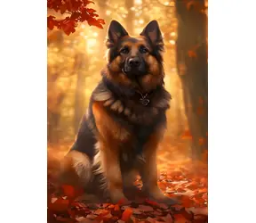 Norimpex Diamantmalerei Deutscher Schäferhund im Wald / 30x40 cm