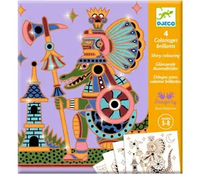 DJECO Glitzer-Malbücher Ägypten / 4 Stück / 20x20 cm