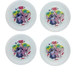 STOR Kinderteller-Set Stitch / 4-teilig / Strapazierfähiger Kunststoff / Spülmaschinen- und mikrowellengeeignet