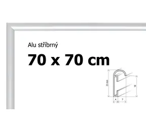 BFHM Aluminium-Puzzlerahmen 70x70 cm silber / Puzzlerahmen / Glas 2 mm / Profilhöhe 23 mm