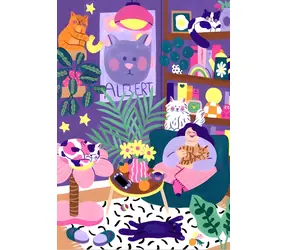 Puzzle „Katzenliebhaber“ von PIECES & PEACE / 1000 Teile