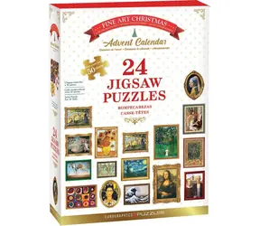 EUROGRAPHICS Puzzle-Adventskalender: Fine Art Weihnachten / 24 x 50 Teile / ab 6 Jahren