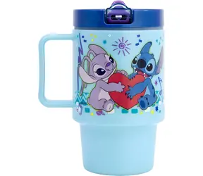 STOR Kunststoffbecher mit Ausgießer, 530 ml, Stitch / Kinderbecher / Schraubverschluss / BPA-frei