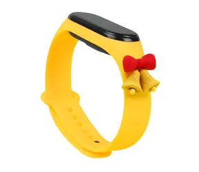 Hurtel Weihnachts-Silikonarmband mit Glöckchen, gelb / Armband / für XIAOMI Mi Band 5/6