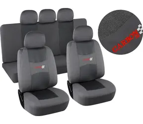 Compass Autoabdeckungen CARBON LIGHT grau / Autoabdeckungen / 9-teiliges Set / Kompatibel mit Seitenairbag