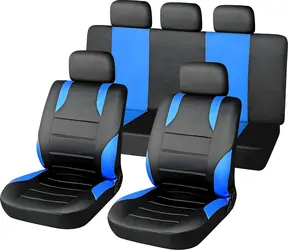 Compass Autoabdeckungen SPORT schwarz-blau / Autoabdeckungen / 9-teiliges Set / mit Sitzairbags / 100 % Polyester