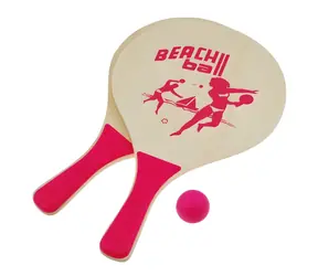 Sportteam Beach-Tennis-Set pink / 2x Schläger / Ball / MDF / 38 x 24 cm