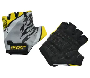RULYT Fahrradhandschuhe TRULY JUNIOR gelb, Größe 3 / Kinder / Gepolsterte Handflächen / Klettverschluss