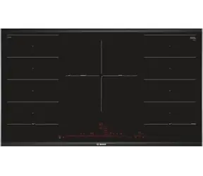 BOSCH Serie 8 PXV975DC1E schwarz / Induktionskochfeld / 90 cm / 5 Kochzonen / CombiZone / 17 Leistungsstufen