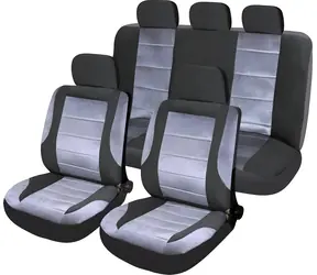 Compass Sitzbezüge Deluxe Airbag schwarz-grau / 9-teiliges Set / Velours / Airbag-kompatibel