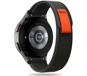 Tech-Protect Nylonarmband schwarz/orange / Armband für Samsung Galaxy Watch / 4/5/5 Pro/6/7/FE / Nylon