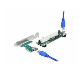 DeLock Riserkarte PCI Express x1 auf PCI 32-Bit / Riserkarte / Flexibles Kabel 60 cm