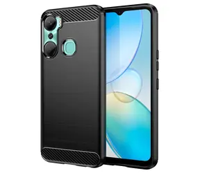 Hurtel Carbon Case schwarz / Schutzhülle / Infinix Hot 12 Pro / Carbon-Optik
