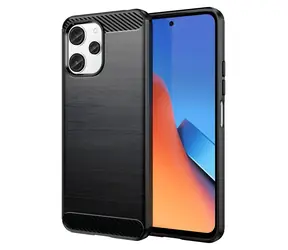 Hurtel Carbon Case schwarz / Schutzhülle / XIAOMI Redmi 12 / Flexibel