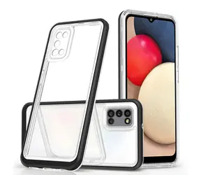 Hurtel Clear 3in1 Samsung Galaxy A03s schwarz / Hülle / 3in1 / Gelrahmen