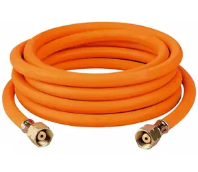 Meva Gasschlauch zum Anschluss einer Gasflasche / Gasschlauch / 2x G3/8"-Anschlüsse / 5 m