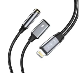 Tech-Protect UltraBoost schwarz / Adapter / Lightning - 3,5-mm-Klinkenstecker + Lightning / Audio und Laden