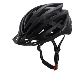 Wozinsky MTB-Helm schwarz M / Fahrradhelm / abnehmbares Visier / USB-Rücklicht