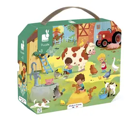 JANOD Puzzle im Etui Ein Tag auf dem Bauernhof / 24 Teile / 50 x 40 cm
