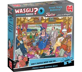Jumbo-Puzzle WASGIJ Retro Mystery 9: Der große Eisenbahnraub! / 1000 Teile / ab 15 Jahren