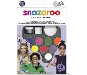SNAZAROO Großes Schminkset für Partys / 12 Farben / Pinsel und Schwämme / abwaschbar