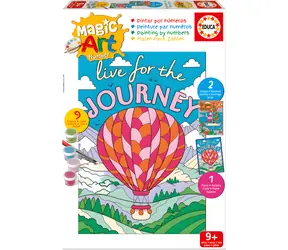 Educa Malen nach Zahlen: Schiff und Heißluftballon / 2 Bilder 20,5 × 15,5 cm / Set mit Rahmen und Pinsel