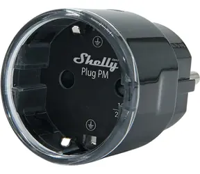 Shelly Plug PM Gen3 Matter 13A schwarz / Intelligente Steckdose / WLAN / Bluetooth / Verbrauchsmessung / 16A