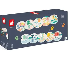 JANOD Einfügpuzzle Meine ersten Zahlen / 2 in 1 / 10+10 Teile / ab 2 Jahren