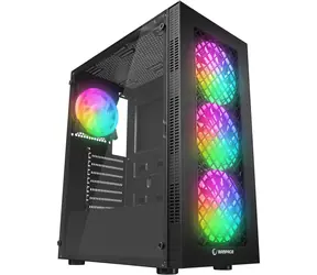 Rampage Plaid V1 schwarz / Gehäuse / 4X 120 mm RGB-Lüfter / Seitenteil aus Glas