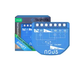 Nous B3T WiFi Tasmota Schaltmodul / 2 Kanäle / Verbrauchsmessung / Blindmodul / ESP32