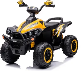 CHIPOLINO Elektrofahrzeug Quad ATV Speed gelb / 2x 35 W / Li- ION 10,8 V/5 Ah / bis zu 4,3 km/h / Licht und Musik